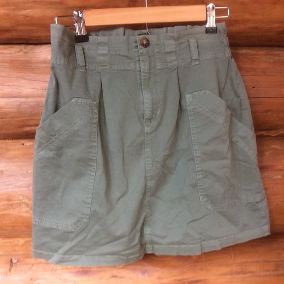 Abercrombie & Fitch 90s Army Green Utility Y2K Retro Classic Skirt Size Small - Picture 1 of 5